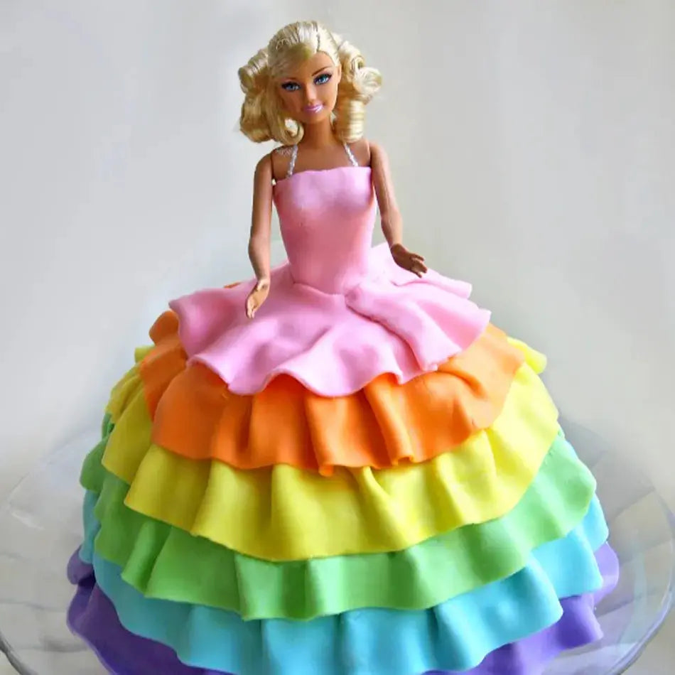 Rainbow cake barbie sales