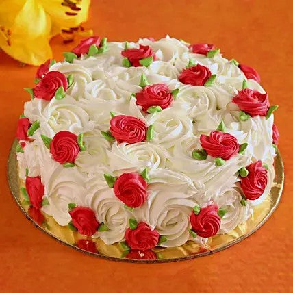 White & Red Flower - Model cake Hotoven Bakers